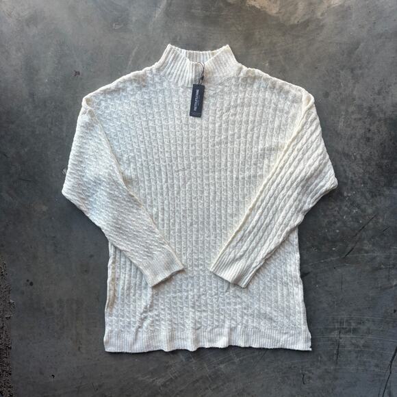 PrettyLittleThing Cable Knitted Sweater Jumper Dress Women's M Cream Long Sleeve - Picture 1 of 13